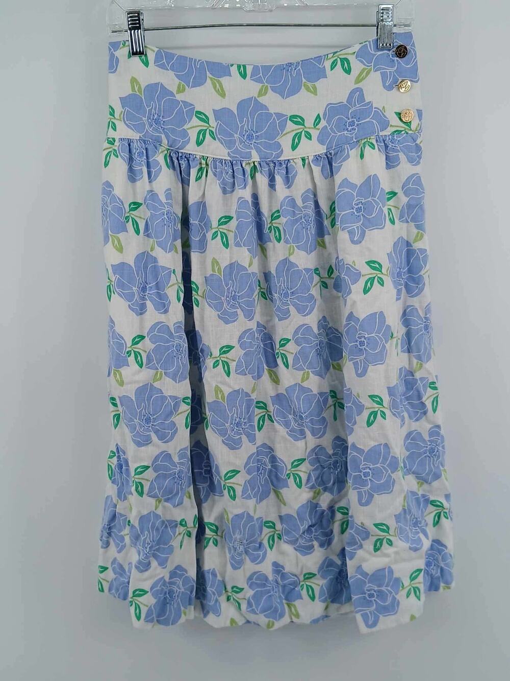 Draper James RSVP, floral print midi skirt linen blend church , cottage xs